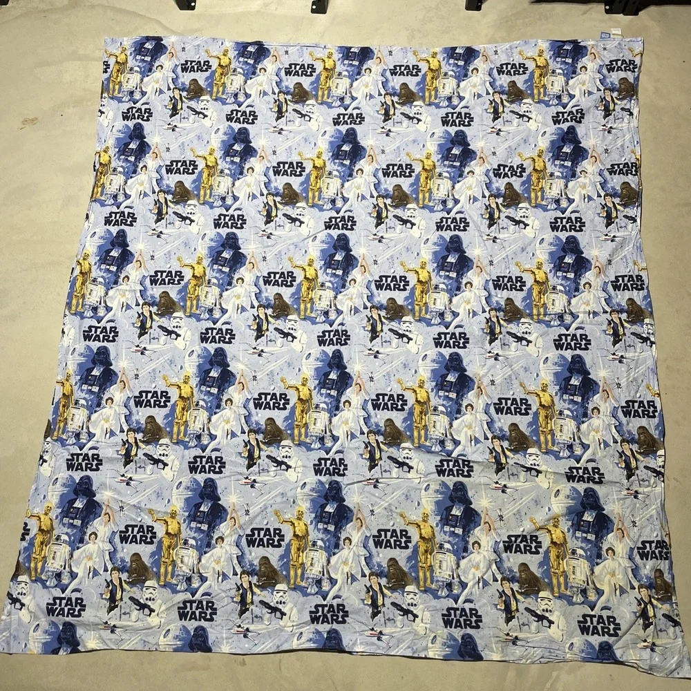 Pottery Barn Kids Star Wars Droid Organic Cotton Flat Sheet 88